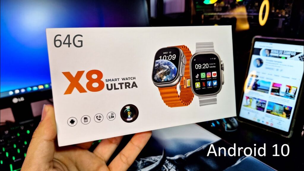 X8 Ultra Android Smart watch review pega chip 64 GB Rom 4G WiFi teste de camera e jogo PUBG